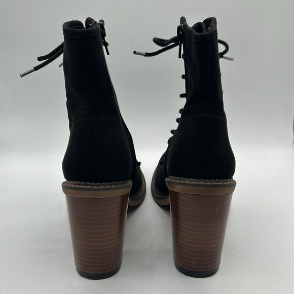 Madden Girl Jettie Black Block Heel Faux Suede Ankle Bootie Boots Size 7 M - Picture 6 of 10